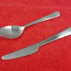 Dinner Knife & Oval Place Soup Spoon ~ DRAGON by IKEA Stainless Flatware Set
