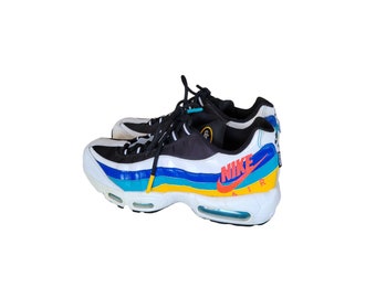 Nike Air Max 95 SE Windbreaker Blue Yellow Sneakers Shoes Women's Size 8