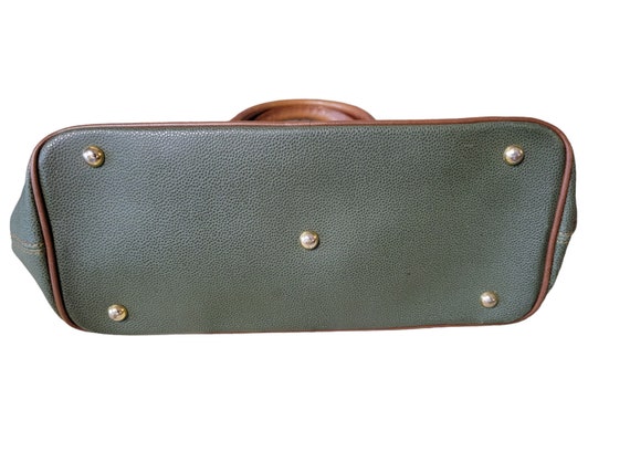 Vintage Carolina Herrera Green and Brown Leather … - image 3