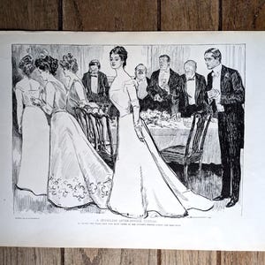 Original 1900 &quot;Melting&quot; Charles Gibson Girl 2 Sided Print Art 17&quot; x 11&quot;