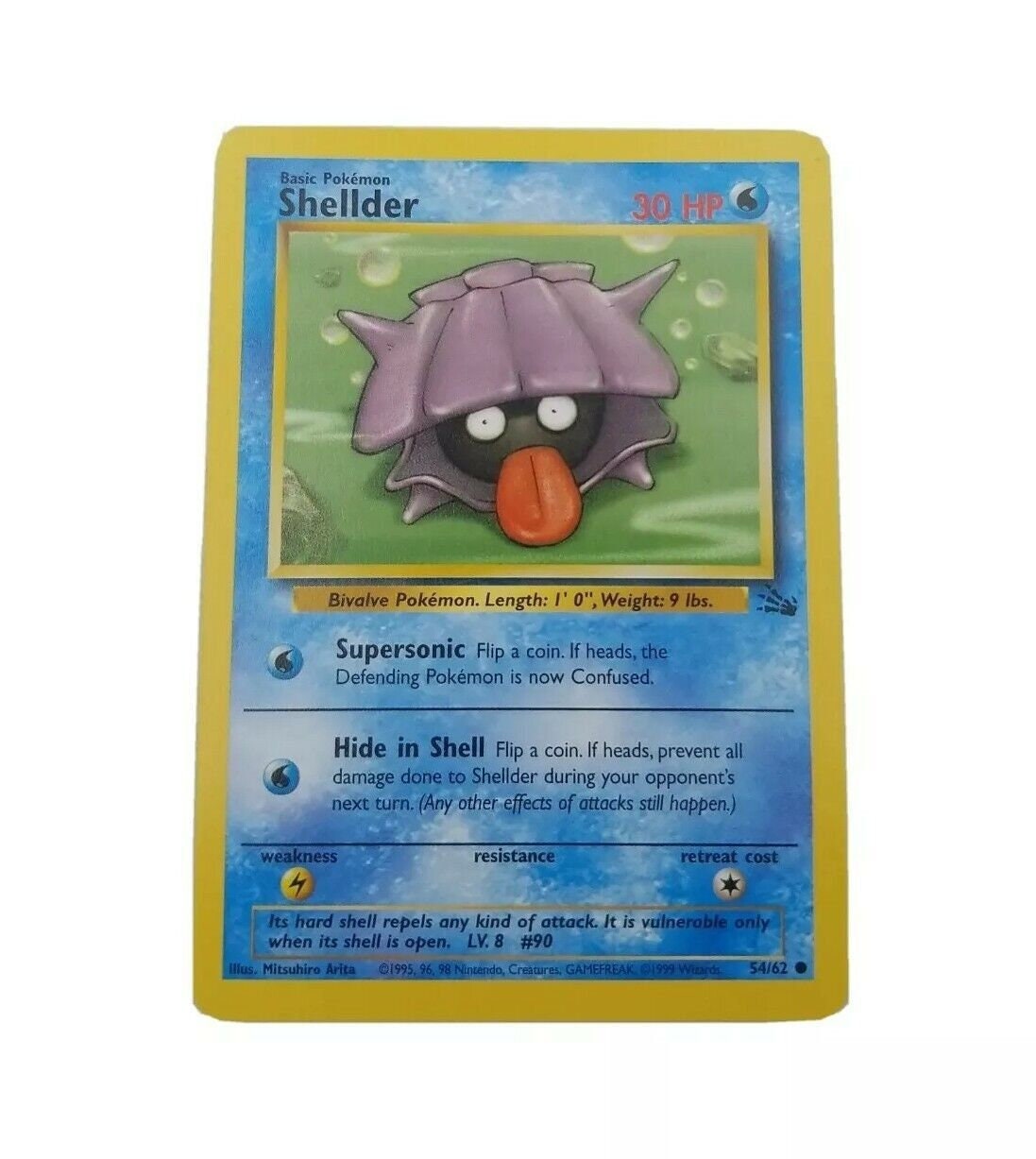 SHELLDER 30 HP- 54/62 - Uncommon GOOD FOSSIL Pokemon Pokémon