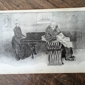 Original 1900 &quot;Mates&quot; Charles Gibson Girl 2 Sided Print Art 17&quot; x 11&quot;