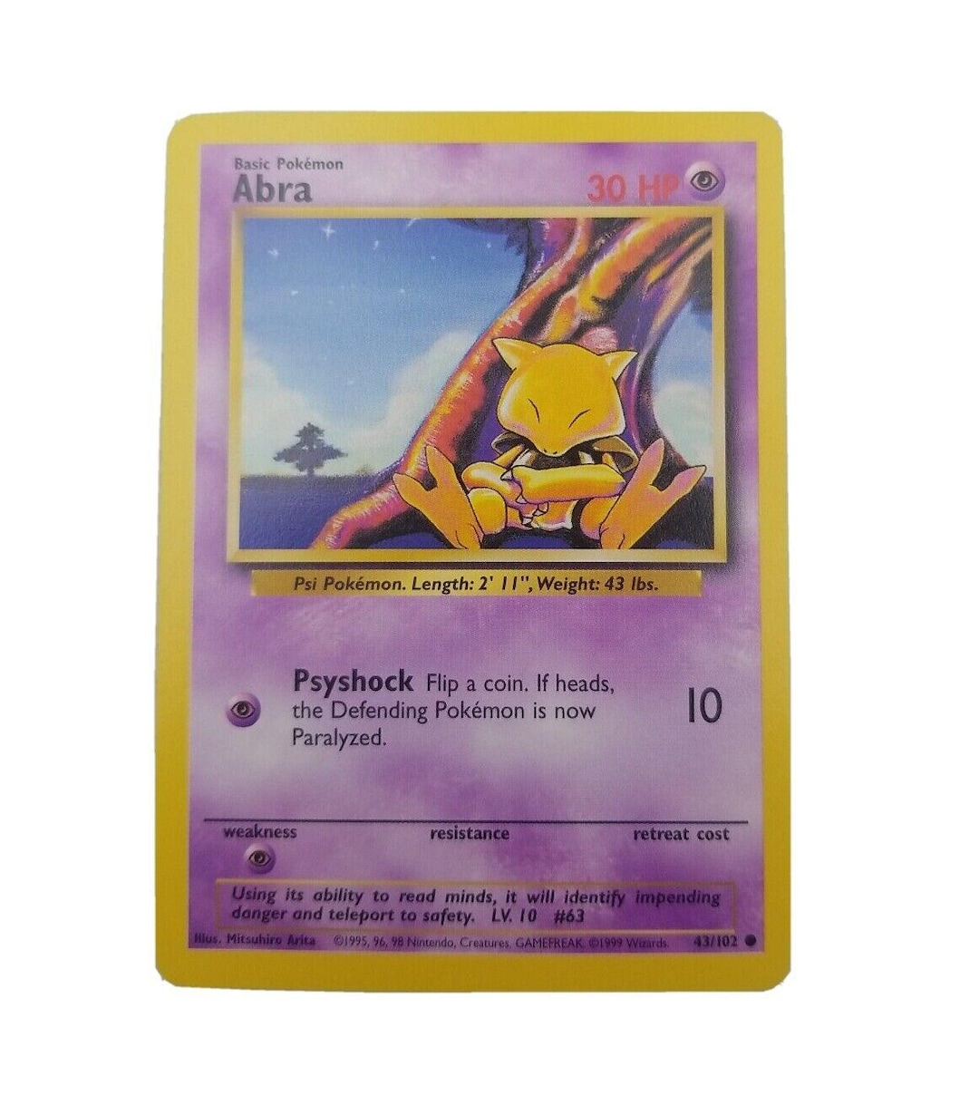 abra pokemon card 43 102 - 43/102 - Common - Unlimited Edition Retreat Cost Sold at Auction: Pokmon Base