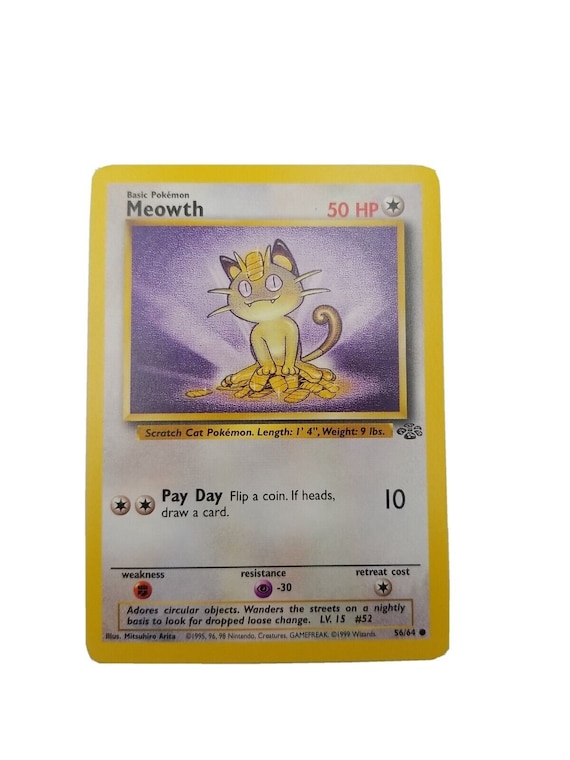 Pokmon TCG Meowth Jungle 56/64 Regular Unlimited Common - Etsy