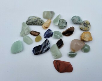 23 Assorted Small Tumbled Polished Stones for Jewelry Making