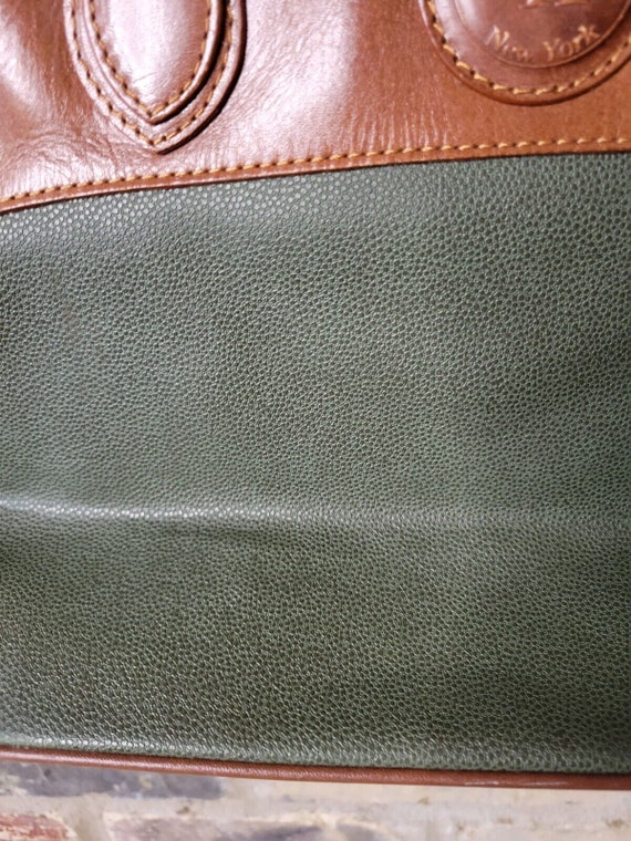 Vintage Carolina Herrera Green and Brown Leather … - image 6