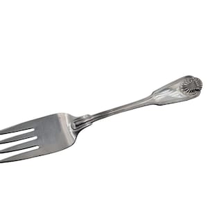 Serving Fork ~ Shell Design by The Main Course Stainless Flatware 8.5"