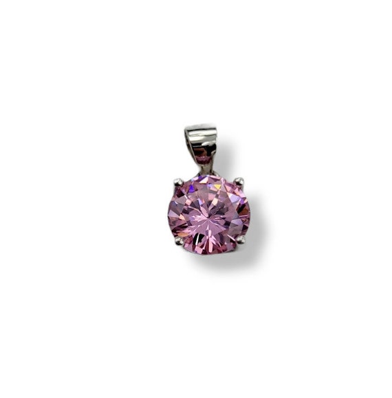 Gorgeous Round Pink CZ and Sterling Silver 925 Pe… - image 7