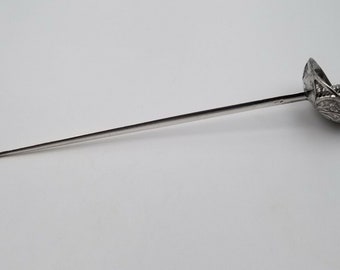 Unique Dutch .833 Silver Fencing Saber Sword Meat Skewer Kabob 7.5" Long 22 gms