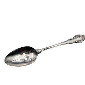 Pierced Serving Spoon Silver Fashion by Holmes & Edwards Silverplate 8.5&quot;