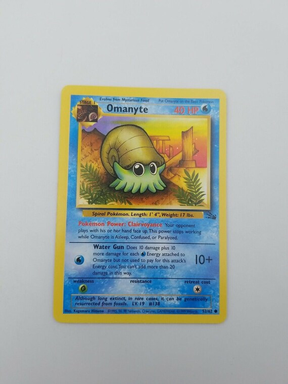 omanyte pokemon card value (70/100) [EX: Sandstorm]  Plug [W] Water Gun (10+) Does 10 damage plus 10 more damage for each W Energy attached to Omanyte but not used to pay for this attacks Energy cost Pokemon Card, Omanyte, Fossil, Edition