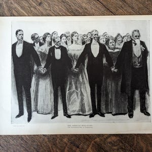 1900 &quot;The American Bodyguard&quot; Charles Gibson Girl 2 Sided Print 17&quot; x 11&quot;