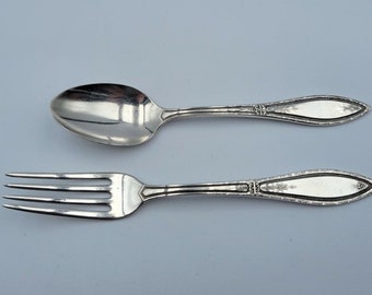 5 O'Clock Teaspoon & Youth Fork ~ Coronet by 1881 Rogers Silverplate Flatware