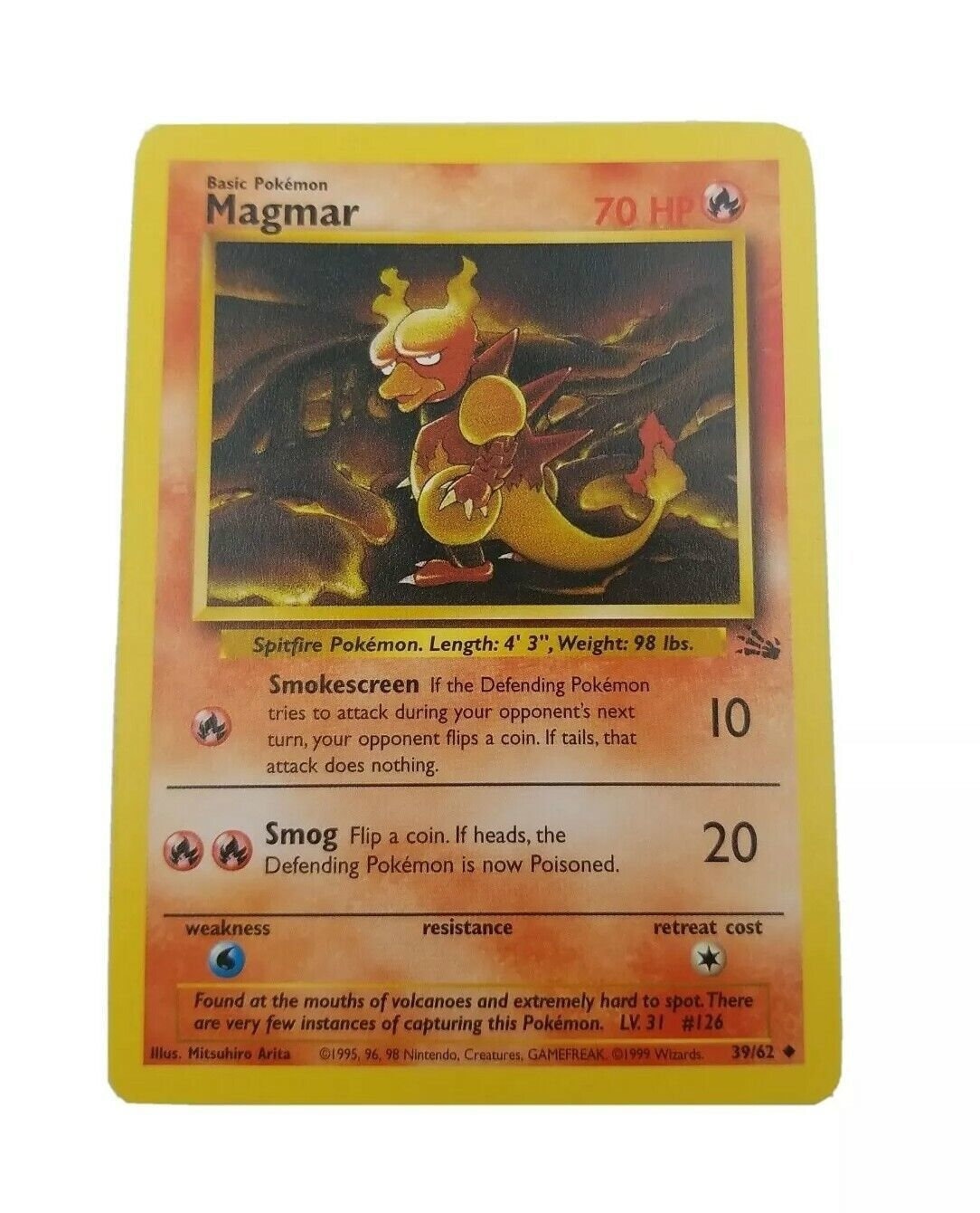 Pokmon TCG Magmar Fossil 39 Regular Unlimited Uncommon - Etsy