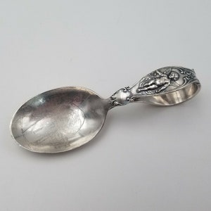 Cupid Sterling Silver Curved Handle Baby Spoon Little Bo-Peep by Reed & Barton