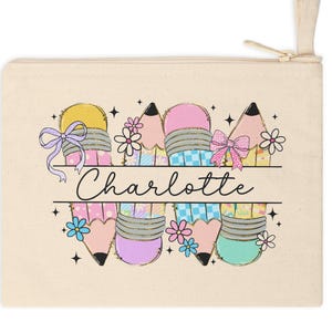 Personalized Pencil Pouch, Back to School, Custom Pencil Case, Kids School Supply, Teacher Gift, Kids Backpack Accessory, Back To School