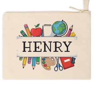 Personalized School Accessory Zipper Pouch, Custom Pencil Case, Kids School Supply, Teacher Gift, Kids Backpack Accessory, Back To School