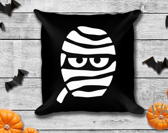 Halloween pillow covers | Mummy Pillow| Farm House Décor| black and white farmhouse Halloween décor| Fall Pillows|  Halloween Décor| Mummy.