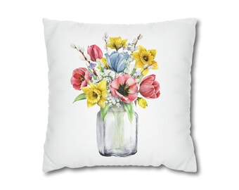 Sprint flowers pillow, Floral pillow,Farmhouse Pillow,Cottage Pillow,
