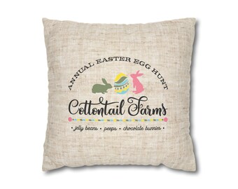 Cotton Tail pillow,Easter Pillow Cover, Spring pillow, Happy Easter, Rabbit pillow cover, bunny pillow cover,Farm Decor Pillow Cover.