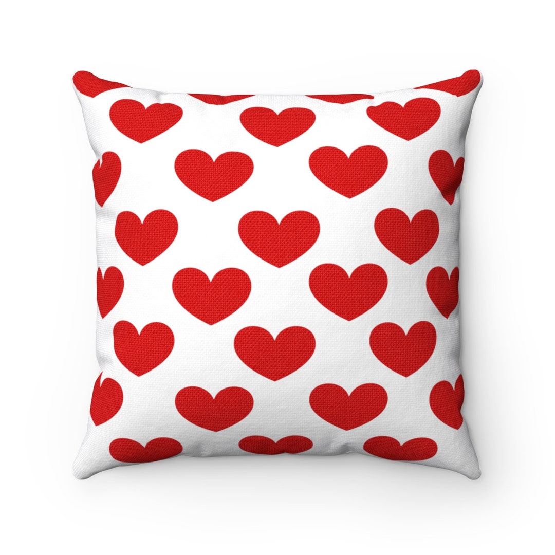 Hearts Pillow Cover Double Side Printvalentines Pillow Etsy