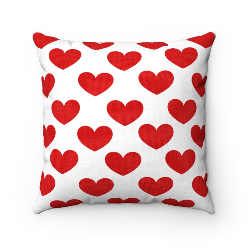 Hearts Pillow Cover Double Side Printvalentines Pillow Etsy