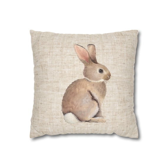 Easter Bunny Pillow Cover: Rustic Farmhouse Decor
