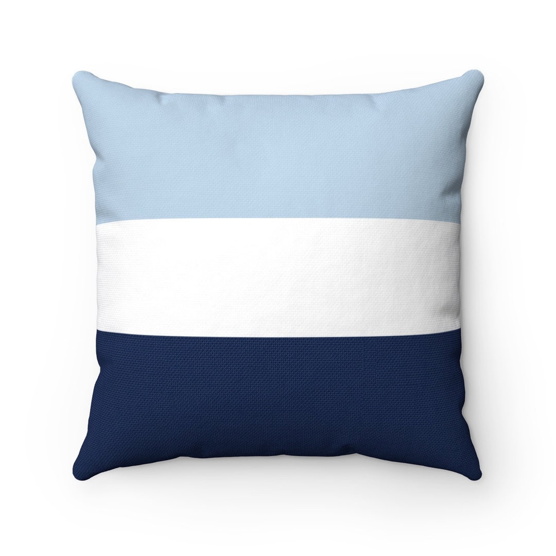 3 Stripe Dark Blue Light Blue White Pillow Cover Accent - Etsy