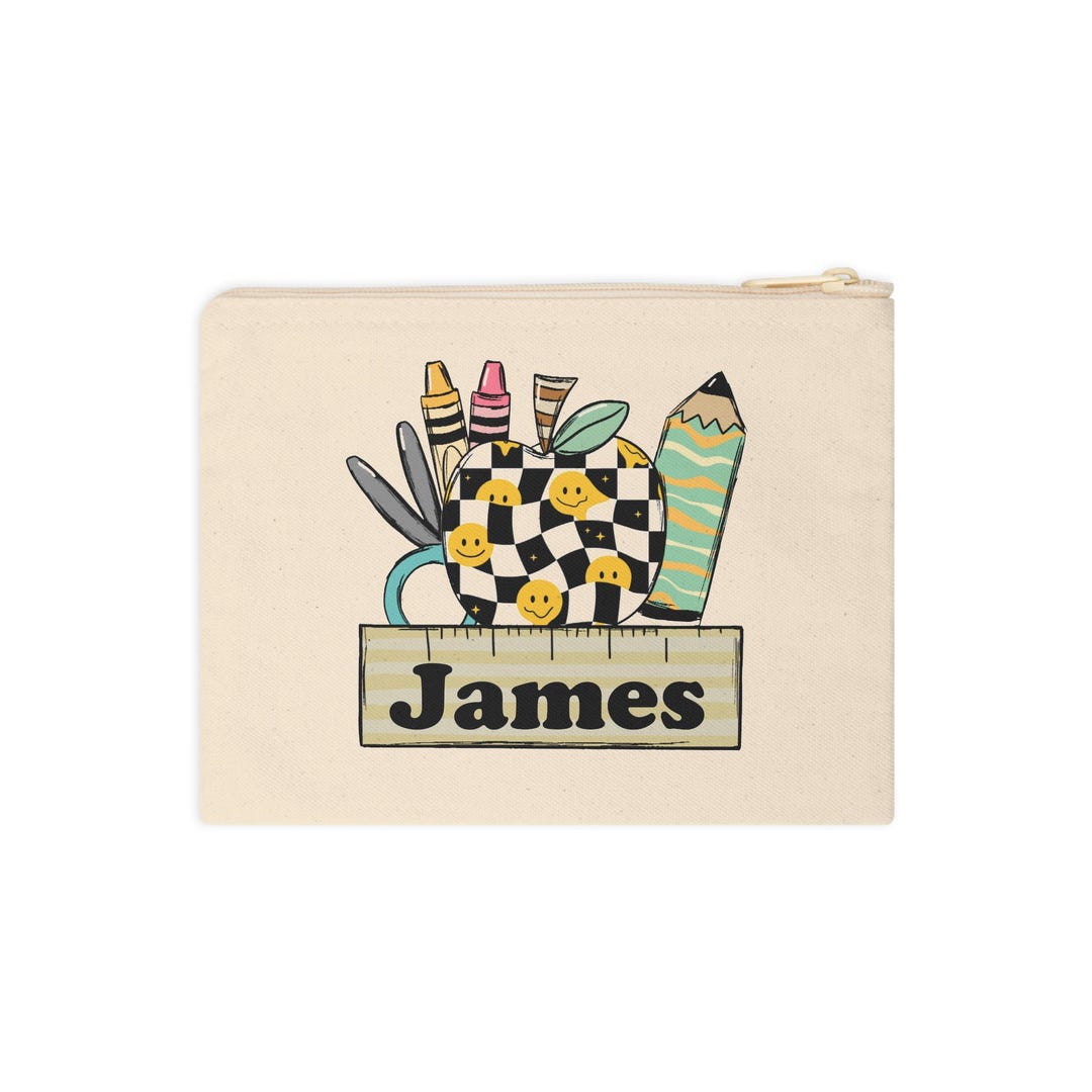 Personalized Cotton Canvas Pencil Pouch: Back to School Accessory - Etsy