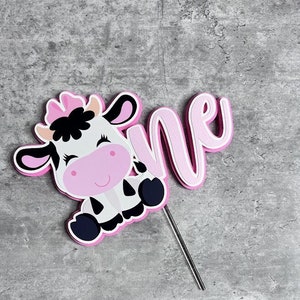 Cow Cake Topper, Barnyard Cow Cake Topper, Cow Birthday Decor, Cow Birthday Decor