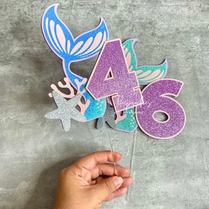 Mermaid Tail Cake Topper Any Age Mermaid Cake Topper Mermaid Birthday Party Mermaid Birthday Decorations Mermaid Birthday Party Ideas