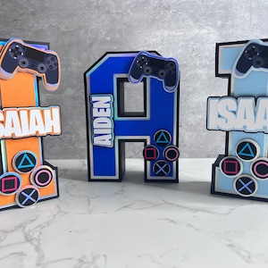 Gamer 3D Letter Cardstock, Paper Letter or Number, Gamer Birthday Decor