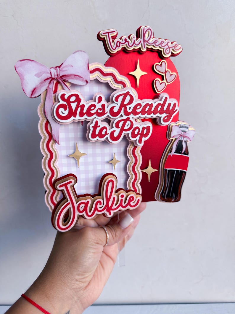 She's Ready to Pop Cake Topper, Soda Pop Cake Topper, Baby Shower ...