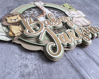 Safari Baby Shower Cake Topper: Jungle Animal Decor