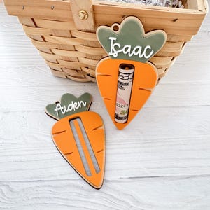 Personalized Carrot Money Holder: Easter Basket Tag