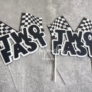 Two Fast Birthday Cake Topper, Two Fast Birthday, Two Fast Party Decor