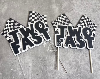 Two Fast Birthday Cake Topper, Two Fast Birthday, Two Fast Party Decor