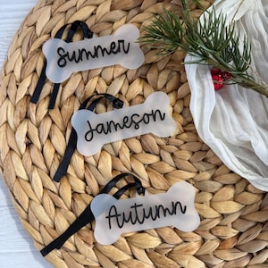 Personalized Dog Bone Christmas Ornament, Acrylic Pet Name Ornament