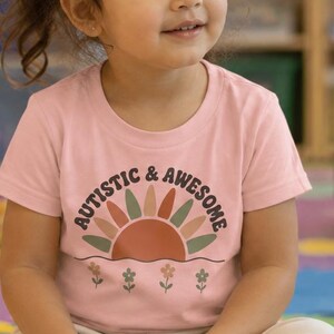 Autistic & Awesome Sunflower Tee | Autism Awareness, Positive Neurodiversity Shirt