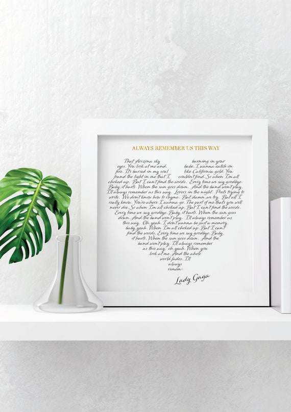 Lady Gaga Bradley Cooper A Star Is Born Song Lyric Print Etsy