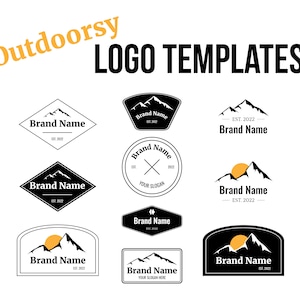 Set of 10 Outdoorsy Logo Templates | Mountain patch designs | Custom diy business icon | Badge vector template | Modern branding | digital