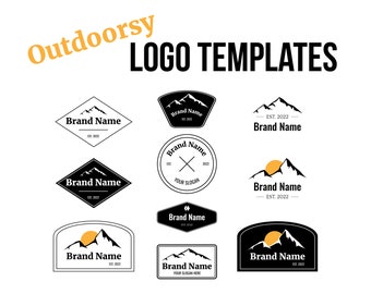 Outdoorsy Mountain Logo Templates: DIY Business Branding (Digital)