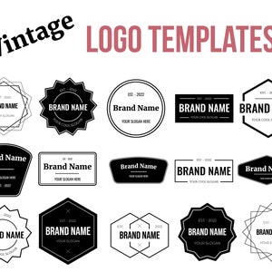 Set von 15 Vintage Logo Vorlage | Kreatives Gestalten | Aufnäher Logos | Einfache voll bearbeitbare Vektoren | logomark Abzeichen | svg pdf eps digitale Dateien