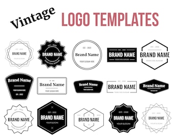 Set of 15 Vintage Logo Template Svg Pdf Ai Eps Creative Logo Design Patch  Logos Simple Fully Editable Design Fonts Included 