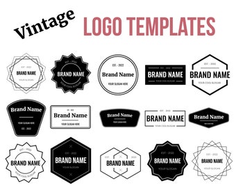 Vintage Logo Templates: Editable Vector Badge Designs (Digital Files)