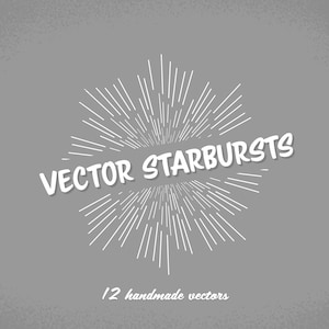 Set of 12 vector starburst elements | Digital sun rays clipart | scalable printable decorations | DIY logo card stationery | svg Ai eps PNG