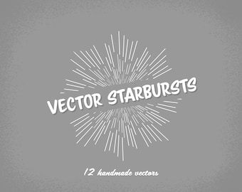 Vector Starburst Clipart: Sun Rays, Logo Design Elements (Digital Download)