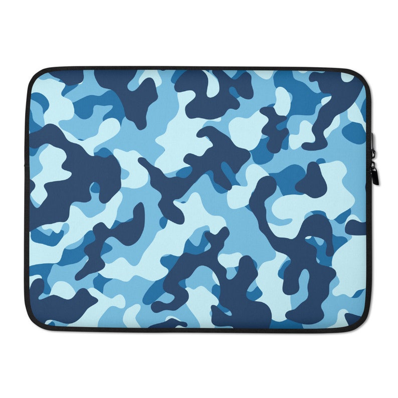 Blue Camo Laptop Sleeve Blue camouflage laptop sleeve Blue Etsy