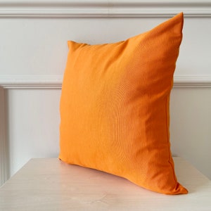 Orange Linen Pillow, All Size Solid Color Pillow, Linen Pillow, Duck Fabric Cotton Pillow, 18 x 18 Accent Pillow, Plain Pillowcase image 5