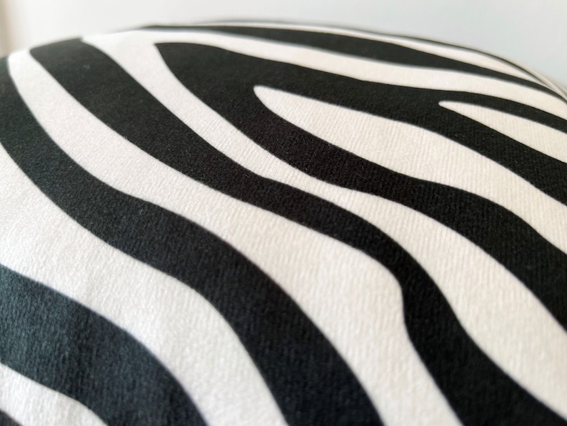 Zebra Pattern Pillow, Black & White Pillow, Animal Print Pillow, All Size Pillow, Polyester Pillow, 18 x 18 Accent Pillow, Throw Pillow image 10